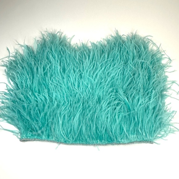 Attico  Women’s Ostrich Feather Strapless Top New w/ Tags. Size EU 42 or… - Picture 1 of 13